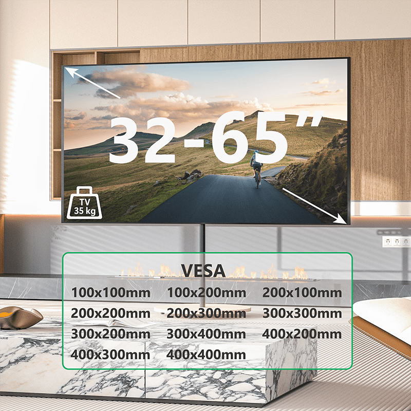 XTRARM Arius - Soporte TV de suelo Madera Maciza