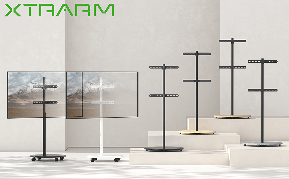 XTRARM Arius - Soporte TV de suelo Madera Maciza