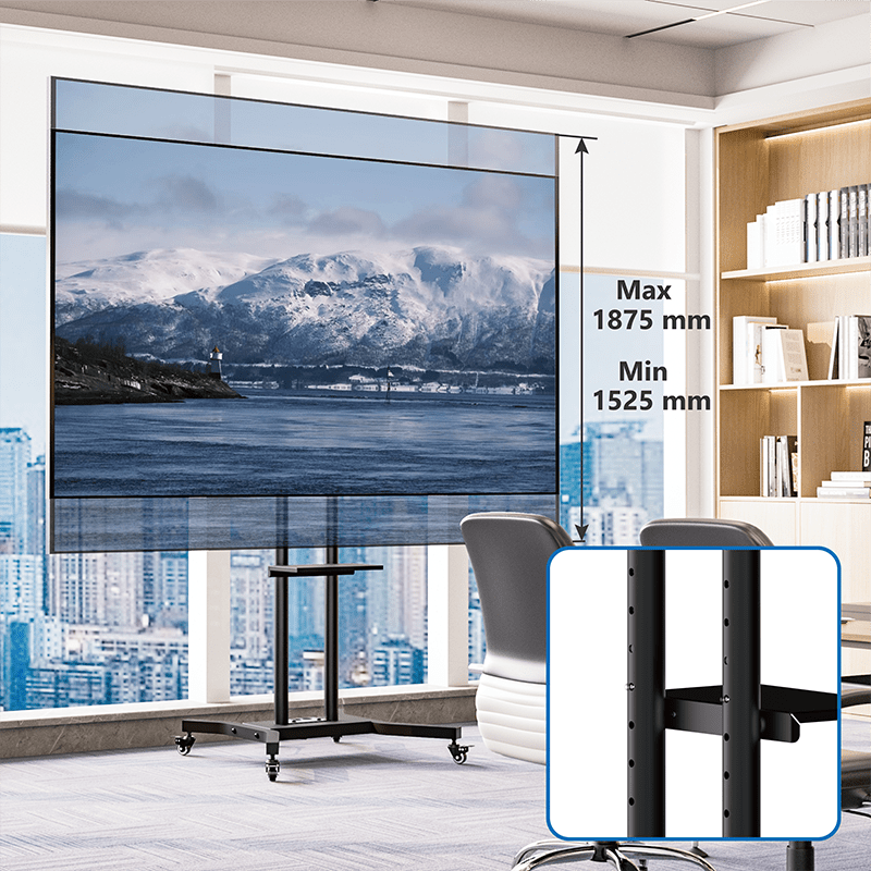 DQ Wall-Support Cato negro Móvil – Soporte Tv de pie