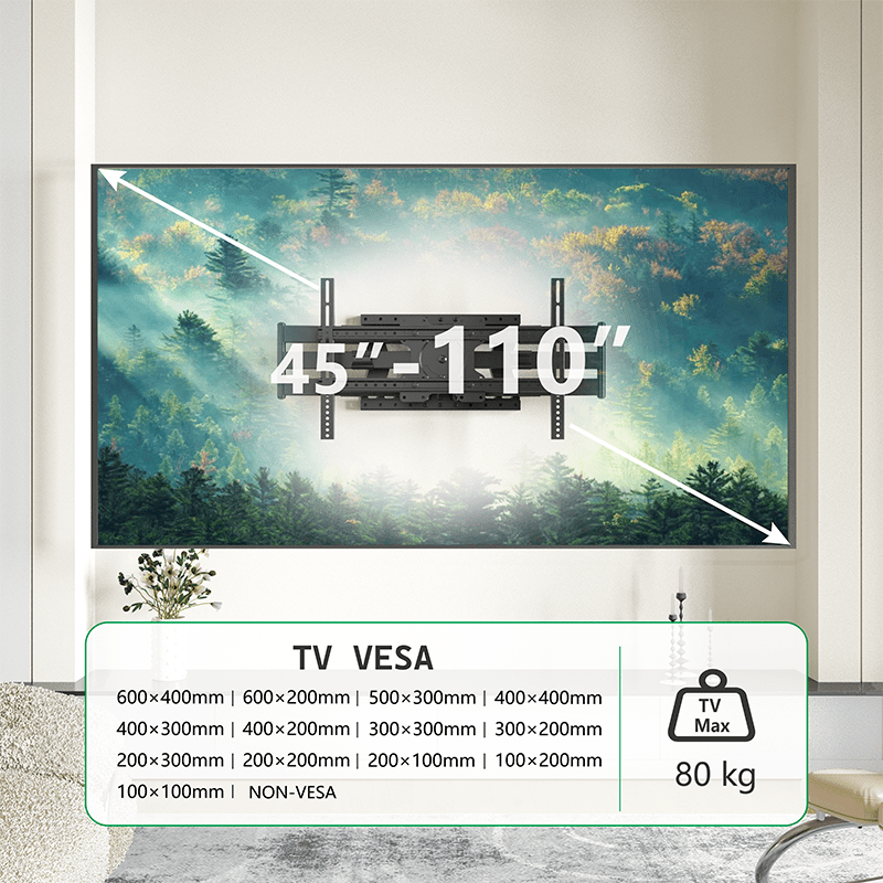 XTRARM Cratos 100 cm doble Rotate VESA 600 TV - Soporte TV de pared Negro