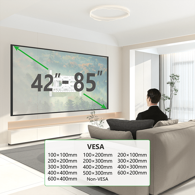 XTRARM Crius 100 cm Rotate VESA 600 - Soporte TV de pared Blanco