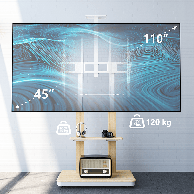 XTRARM Duolite blanco/haya – Soporte Tv de pie Manual