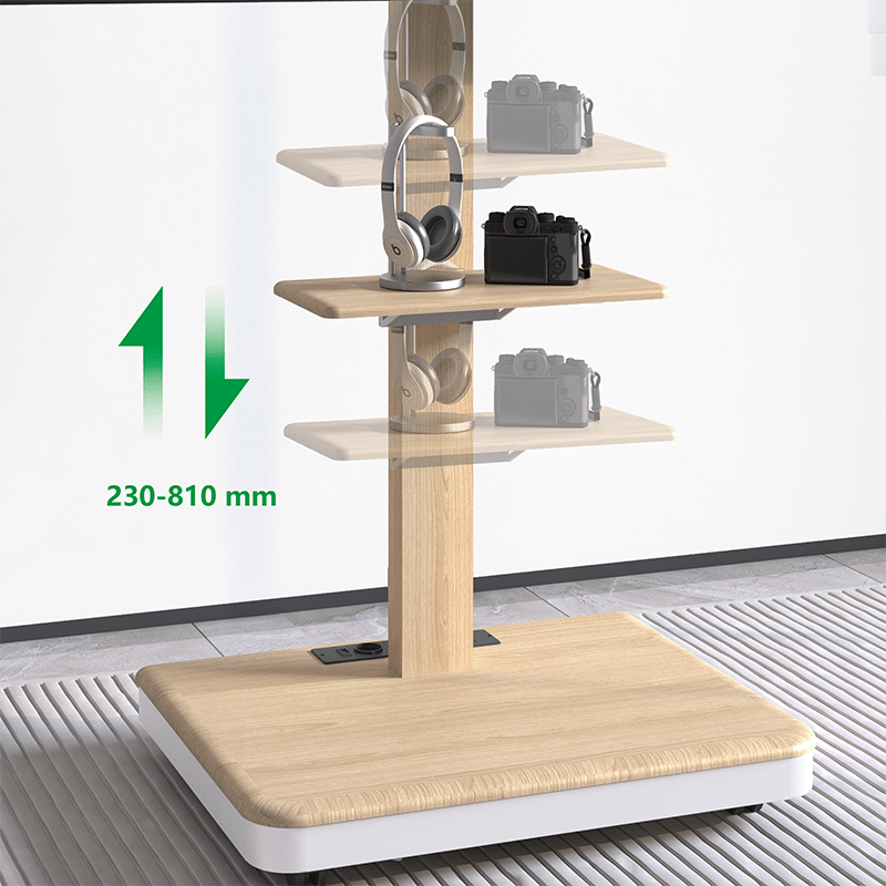 XTRARM Elite blanco/haya Móvil – Soporte Tv de pie eléctrico