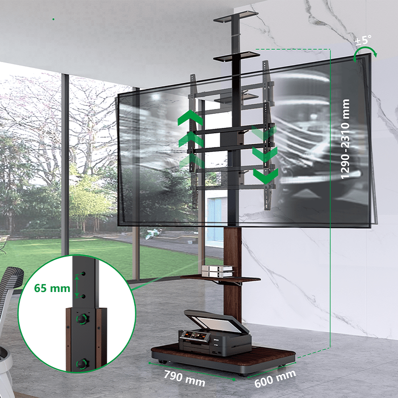 XTRARM Elite negro/nogal – Soporte Tv de pie Manual