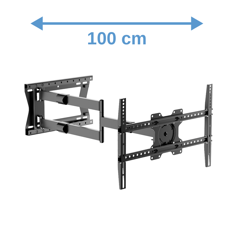 DQ Wall-Support Hercules 2.0 100 cm Flex VESA 600 - Soporte TV de pared Negro