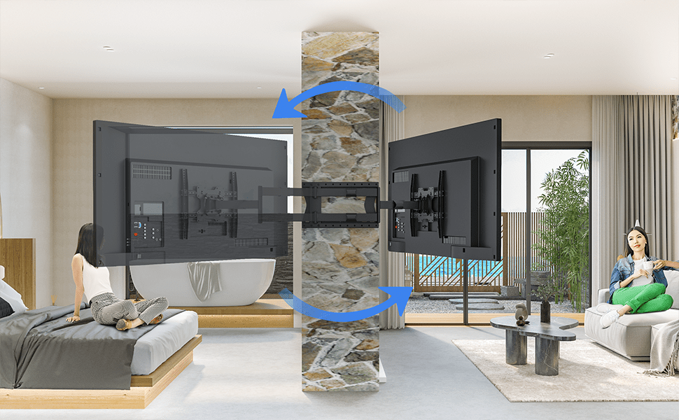 DQ Wall-Support Hercules 2.0 80 cm Flex - Soporte TV de pared Negro