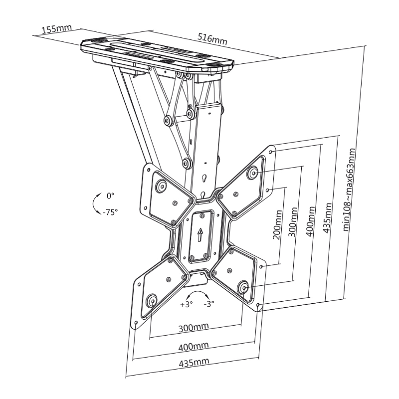 MyWall HL40ML - Soporte TV de Techo electrico