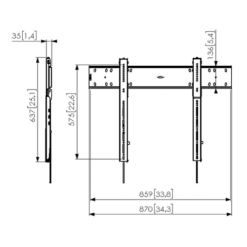 Vogel's Professional PFW 6800 Fijo - Soporte TV de pared Negro