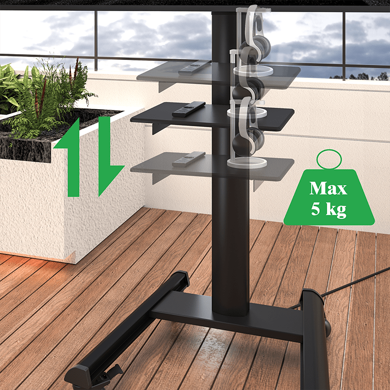 XTRARM Soporte Móvil para Televisión Proton 500 Pie-TV Negro: Funcionalidad y Estilo inigualables