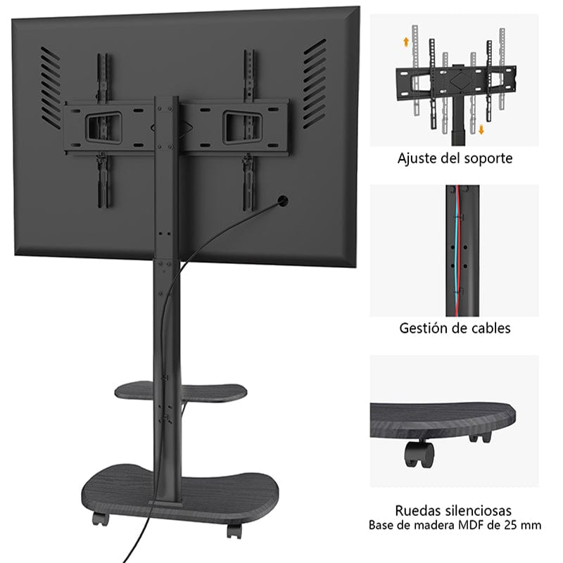XTRARM Stellar negro/negro Móvil – Soporte Tv de pie