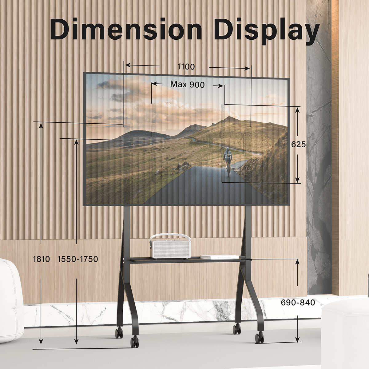 XTRARM Aura XTR-FS5150 – Mobiler TV-Standfuß 42"-110" Schwarz