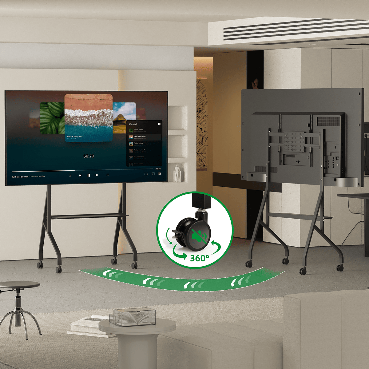 XTRARM Aura XTR-FS5150 – Mobiler TV-Standfuß 42"-110" Schwarz