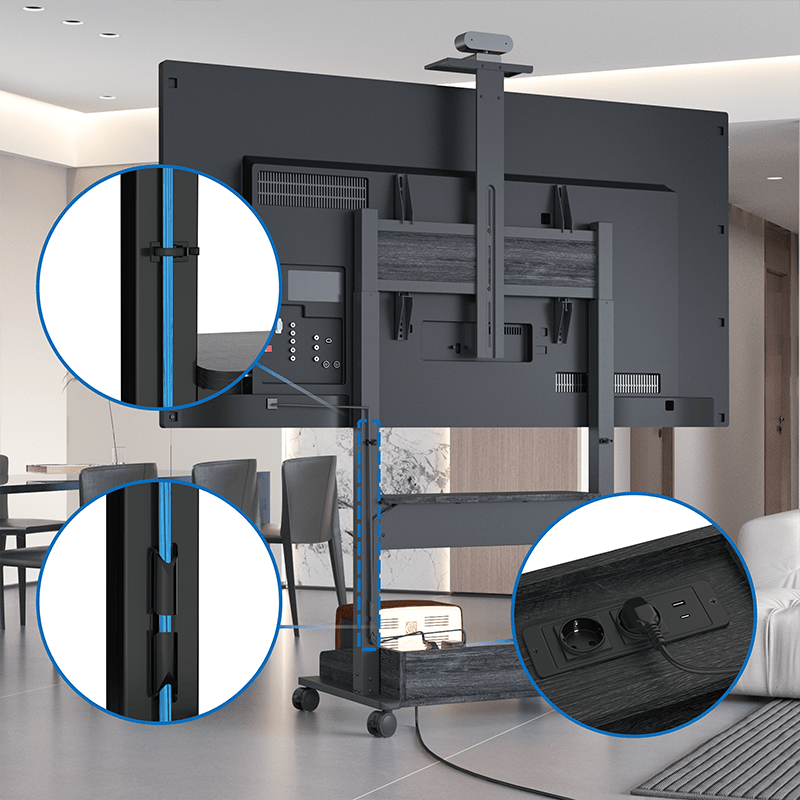 DQ Wall-Support Zelos black Mobile – Elektrischer Stand-TV-Ständer