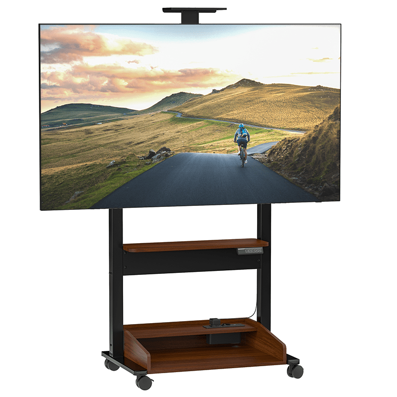 DQ Wall-Support Zelos nogal negro Móvil – Soporte Tv de pie eléctrico