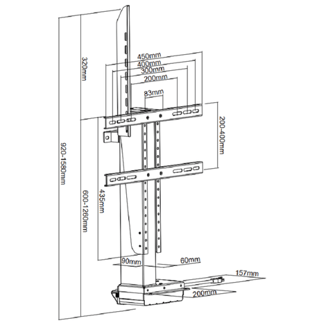 DQ Wall-Support Ares 660 S - Ascensor TV electrico