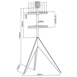 XTRARM Argo Trípod - Soporte TV de suelo Gris