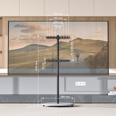 XTRARM Arius Impresión - Soporte TV de suelo Madera Gris