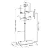 XTRARM Arius Soporte Tv de pie Oval Negro