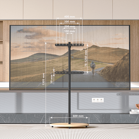 XTRARM Arius - Soporte TV de suelo Madera Maciza