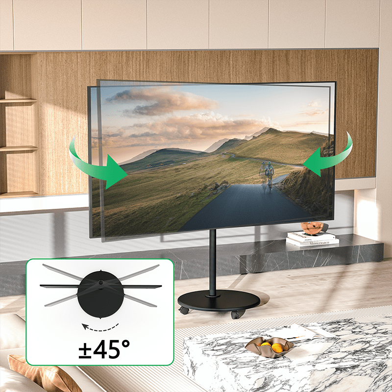 XTRARM Arius - Soporte TV de suelo Negro