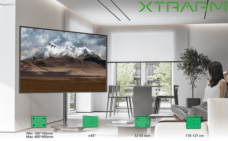 XTRARM Arius - Soporte TV de suelo Negro