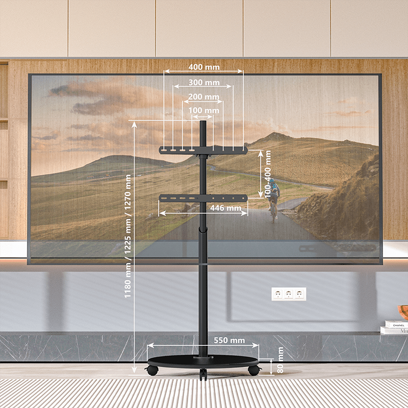 XTRARM Arius - Soporte TV de suelo Negro