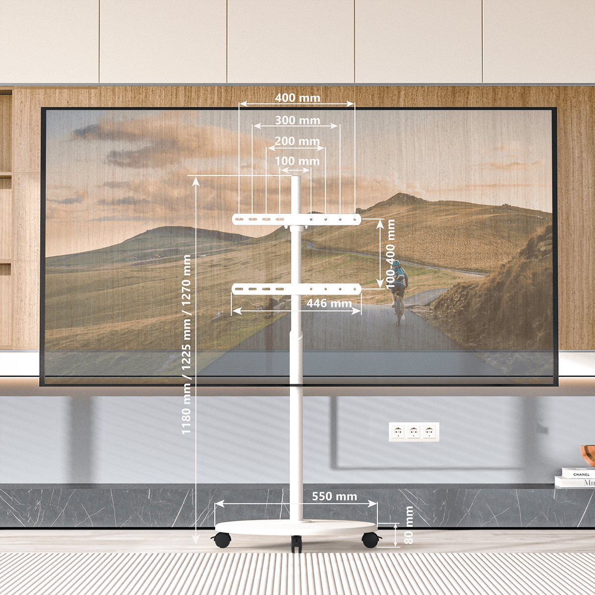 XTRARM Arius - Soporte TV de suelo Blanco