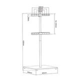 XTRARM Atria Cuadrado Negro - Soporte TV de suelo