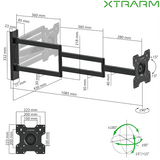 XTRARM Axis XL 108,5 cm Negro - Soporte de TV giratorio e inclinable