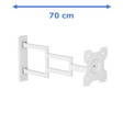 XTRARM Axis XL 70 cm Blanco - Soporte de TV giratorio e inclinable