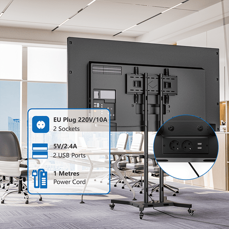 DQ Wall-Support Cato negro Móvil – Soporte Tv de pie