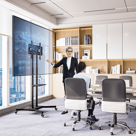 DQ Wall-Support Cato negro Móvil – Soporte Tv de pie