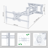 XTRARM Cratos 100 cm doble Rotate VESA 600 - Soporte TV de pared Blanco