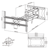 XTRARM Cratos 100 cm doble Rotate VESA 600 - Soporte TV de pared Blanco