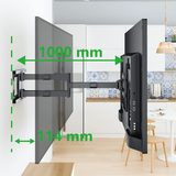 XTRARM Cratos 100 cm doble Rotate VESA 600 TV - Soporte TV de pared Negro