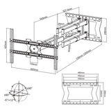 XTRARM Cratos 120 cm doble Rotate VESA 600 - Soporte TV de pared Blanco