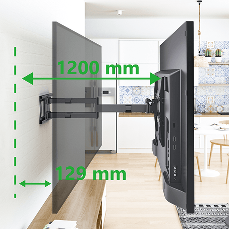 XTRARM Cratos 120 cm doble Rotate VESA 600 TV - Soporte TV de pared Negro
