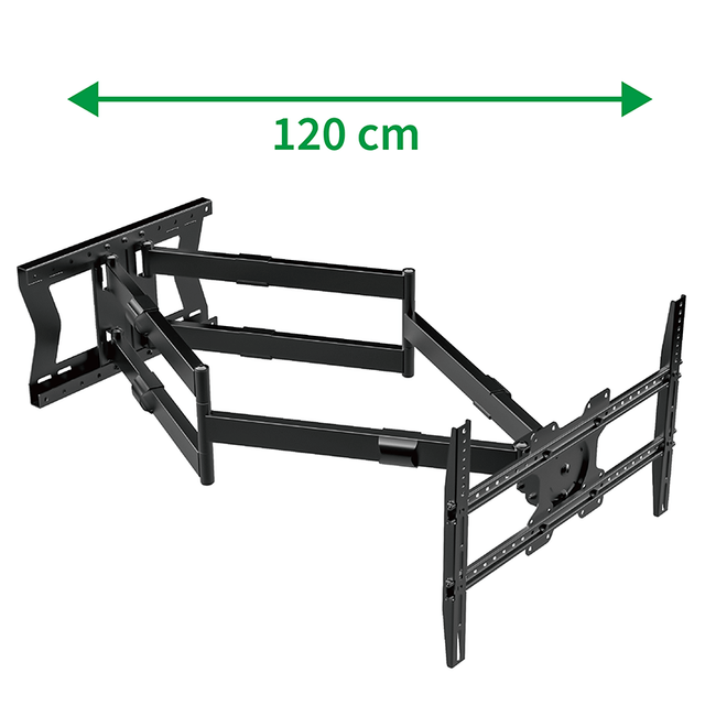 XTRARM Cratos 120 cm doble Rotate VESA 600 TV - Soporte TV de pared Negro