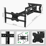 XTRARM Cratos 120 cm doble Rotate VESA 600 TV - Soporte TV de pared Negro