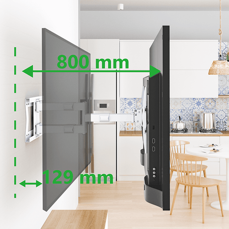 XTRARM Cratos 80 cm doble Rotate VESA 600 - Soporte TV de pared Blanco