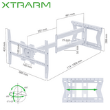 XTRARM Crius 100 cm Rotate VESA 600 - Soporte TV de pared Blanco