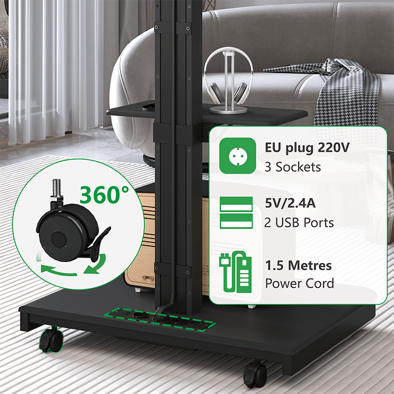 XTRARM Elite negro Móvil – Soporte Tv de pie Manual