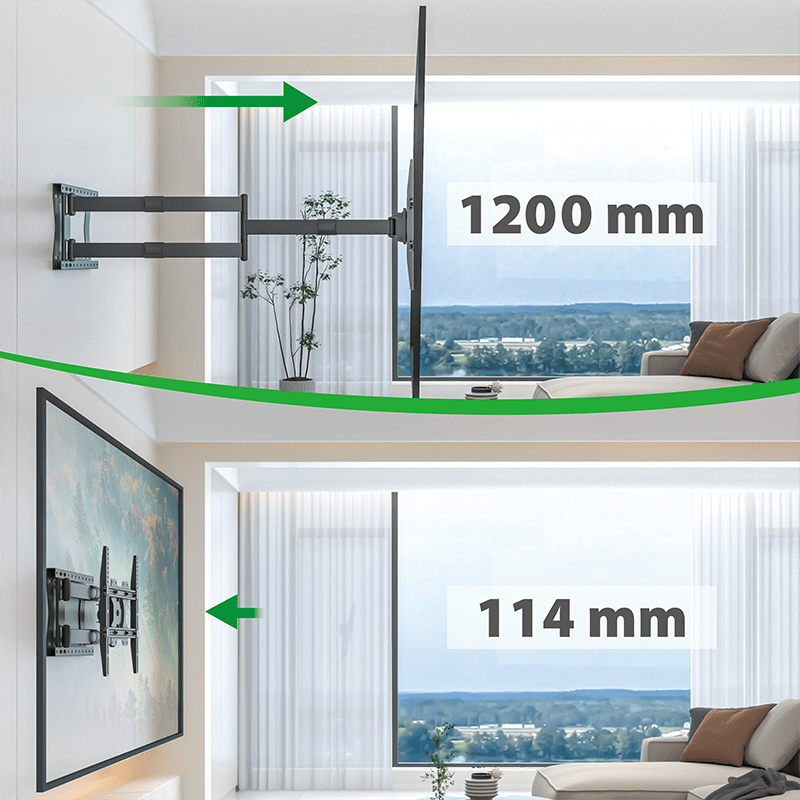 XTRARM Ferrom 120 cm Rotate - Soporte TV de pared Negro