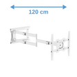 XTRARM Ferrom 120 cm Rotate VESA 400 - Soporte TV de pared blanco