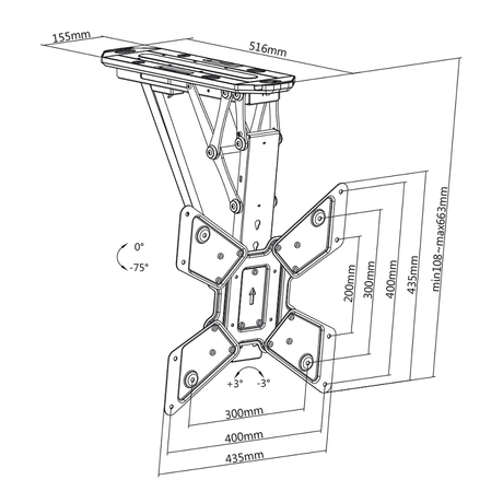 MyWall HL40ML - Soporte TV de Techo electrico