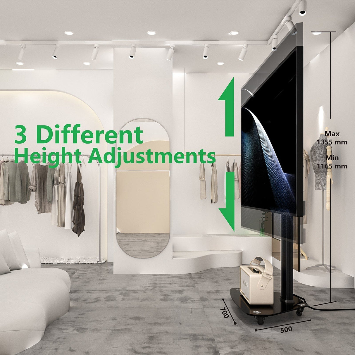 XTRARM Proton 100 Pie-TV Negro: Elegancia y Funcionalidad en un Soporte Versátil