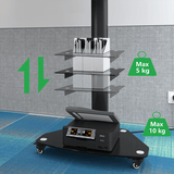 XTRARM Soporte para TV Proton 300 Pie-TV Negro: Elegancia y funcionalidad en un solo mueble.