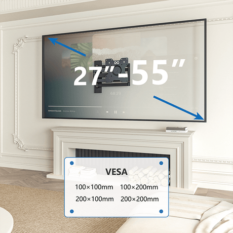 DQ Wall-Support Rotate XL 108,5 cm Giratorio - Soporte TV de pared Negro