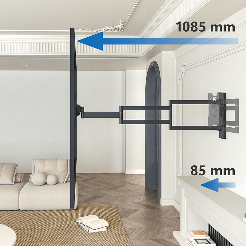 DQ Wall-Support Rotate XL 108,5 cm Giratorio - Soporte TV de pared Negro
