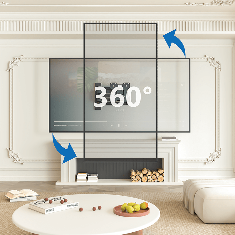 DQ Wall-Support Rotate XL 108,5 cm Giratorio - Soporte TV de pared Negro